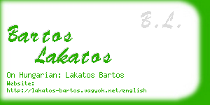 bartos lakatos business card